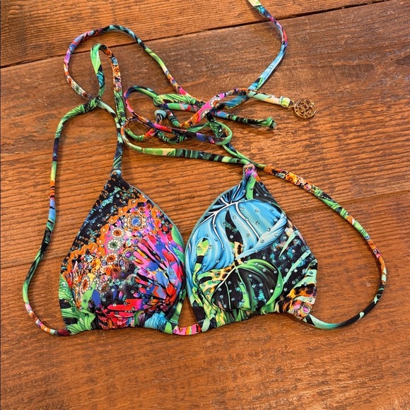 Luli Fama Colorful Tropical Print Bikini Set women’s Xsmall - Picture 5 of 8